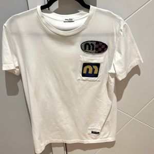 Miu Miu authentic  bejewelled T-shirt size Small great condition